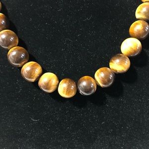 Tiger Eye Round Beaded Necklace